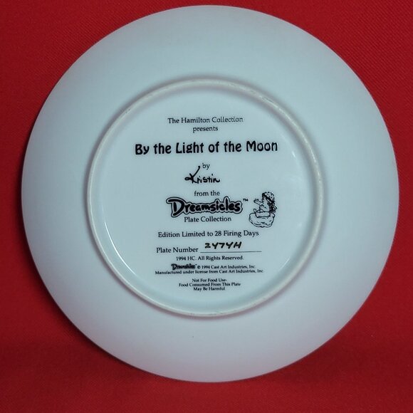 Vintage Dreamsicles By The Light of the Moon Angel Cherub Collectible Plate 1994 - Picture 3 of 12